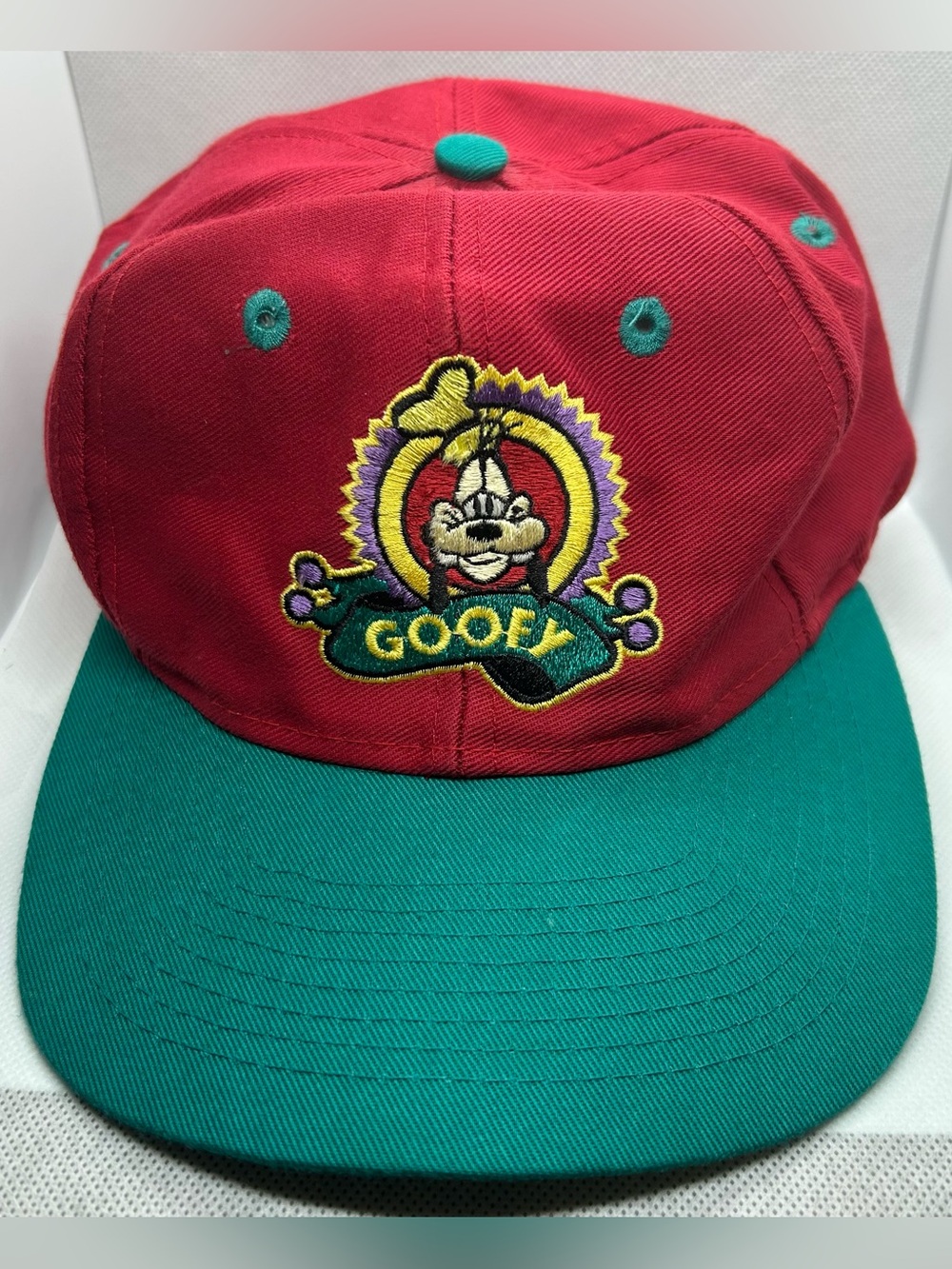 Vintage The Disney Store Goofy Snapback Hat Cap 90’s Mickey Co Red Green